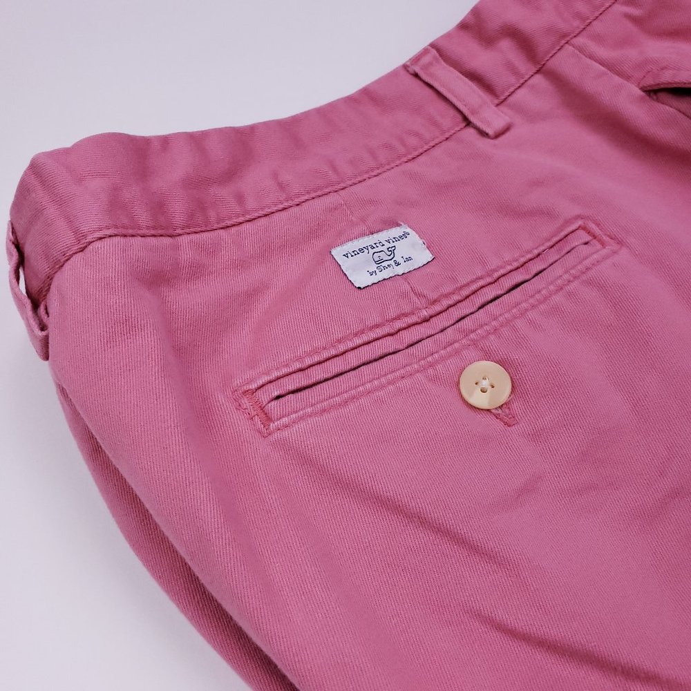 Vineyard Vines Pink Shorts 34 Flat Front Cotton Me - Picture 10 of 12